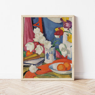 Röda och vita droppar Samuel John Peploe Poster
