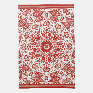 Röda och vita, etniska bandana kökshandduk