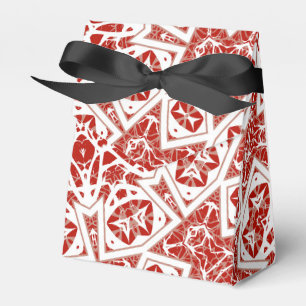 Röda och vita, etniska bandana presentaskar