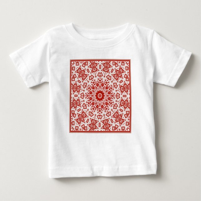Röda och vita, etniska bandana t shirt (Framsida)