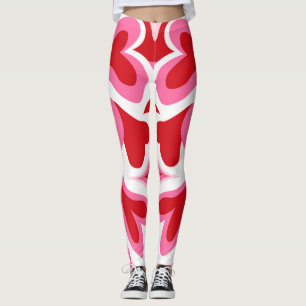 Röda och vita fläckar i mönster leggings