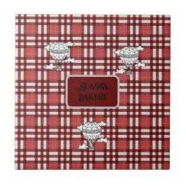 Röda och vita fläckar kakelplatta