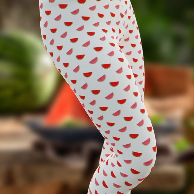 Röda och vita fläckar på vattenmelonsegmentet Möns Leggings (The fruit of the summer. Cute watermelon slice pattern leggings just for you)