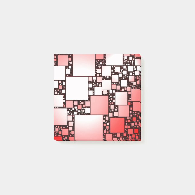 Röda och vita fyrkantsdanskning post-it block (Framsida)