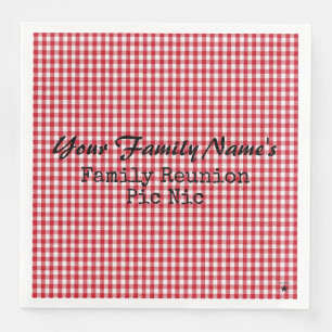 Röda och vita gingham servetter i papper - HAMbyWG