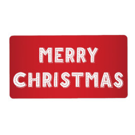 Röda och vita God jul-etiketter Fraktsedel