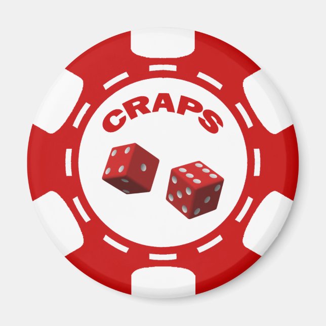 RÖDA OCH VITA GRÖDOR CHIP MAGNET (Framsidan)