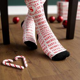 Röda och vita hemliga julsocklar