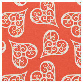 Röda och vita hjärtan ・ Elegant Traditionell jul Tyg