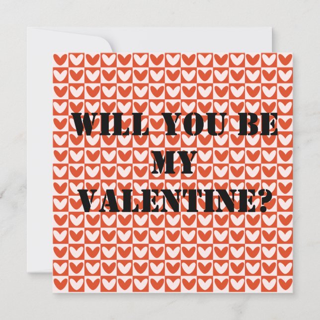 Röda och vita hjärtan Valentine mönster (Framsida)