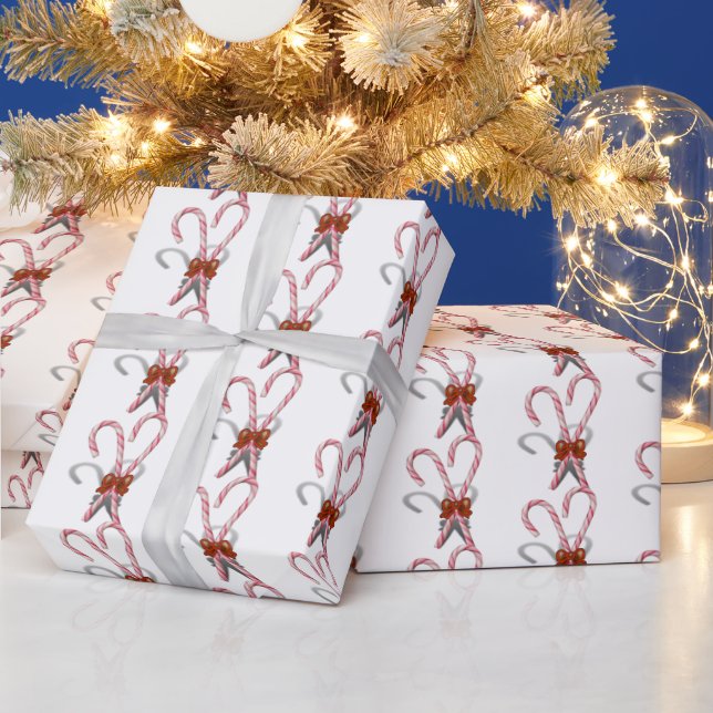Röda och vita julgranstreckar jul presentpapper (Helgdagar)