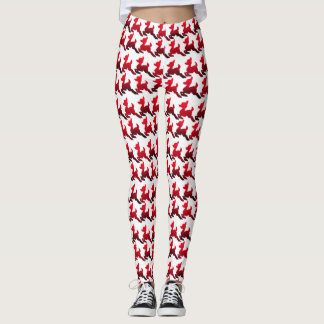 Röda och vita julklappsmönstrade leggings
