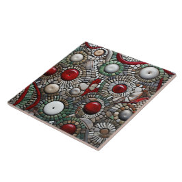 Röda och vita jultomter Mönster Kakelplatta