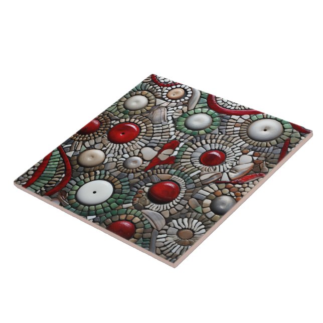 Röda och vita jultomter Mönster Kakelplatta (Sidan)