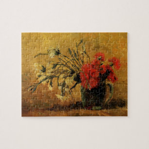 Röda och vita nejlikor av Vincent van Gogh Pussel