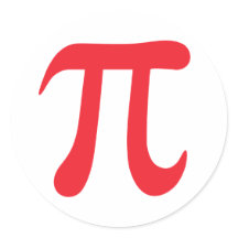 Röda och vita pi-matematiska symbolklistermärken
