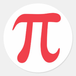 Röda och vita pi-matematiska symbolklistermärken runt klistermärke