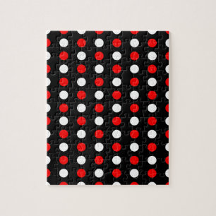 Röda och vita polka dots mönster pussel