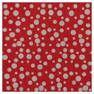 Röda och vita Polka dots Mönster Tyg