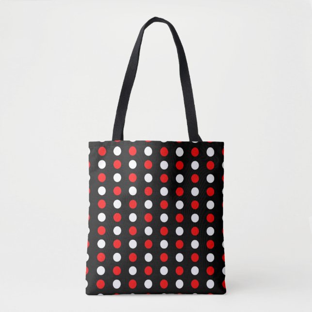 Röda och vita polka dots mönster tygkasse (Framsida)