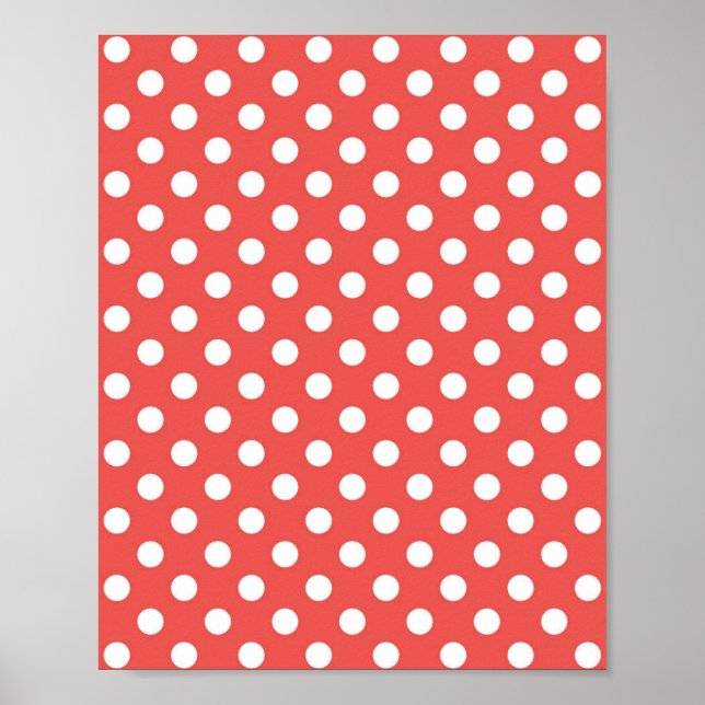 Röda och vita prickar poster (Framsidan)