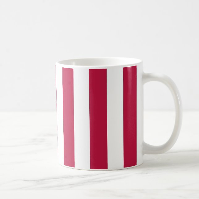 Röda och vita ränder kaffemugg (Höger)