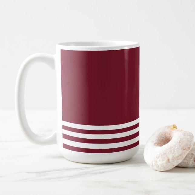 Röda och vita ränder mönster kaffemugg (Med munk)