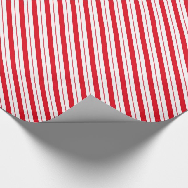 Röda och vita ränder presentpapper (Hörn)