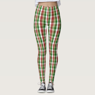 Röda och vita, randiga baljväxter leggings