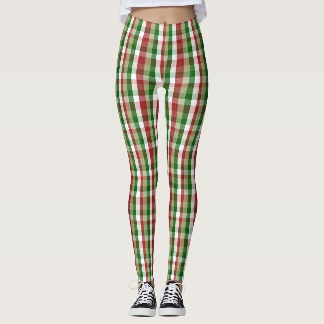 Röda och vita, randiga baljväxter leggings (Framsida)
