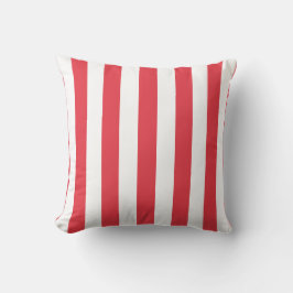 Röda och vita randiga Coastal Preppy Kudde