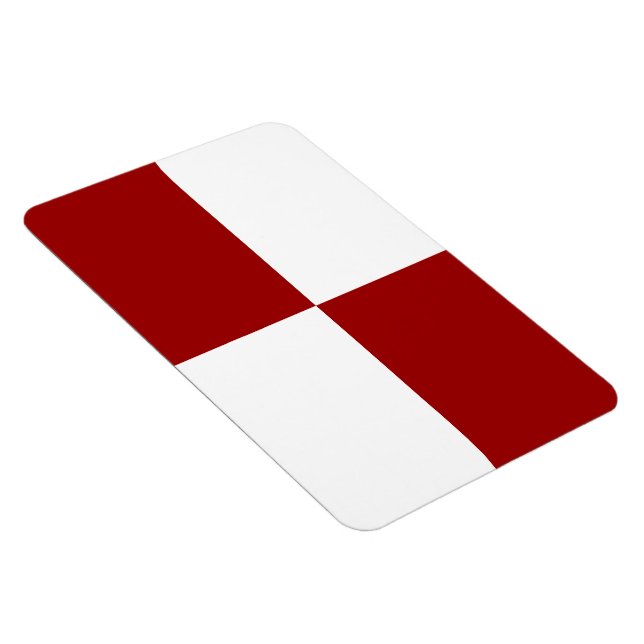 Röda och vita rektanglar magnet (Högersidan)