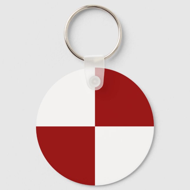 Röda och vita rektanglar nyckelring (Framsida)