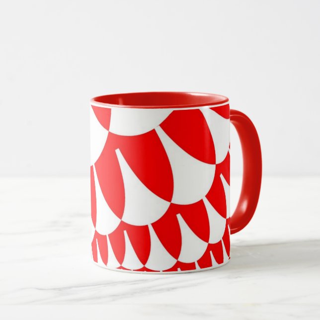 Röda och vita skalor mugg (Framsida höger)