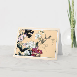 Röda och vita sötsaker, botaniskt konstnärskort tack kort