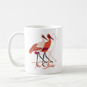 Röda och vita storkfåglar Kaffemugg