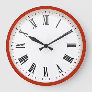 Röda och vita väggar, roman numerals stora stor klocka