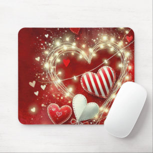 RÖDA OCH VITA VALENTINES DAY HJÄRTOR MUSMATTA