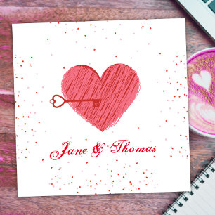 Röda och vita Valentines day-kort av typen Kärlek