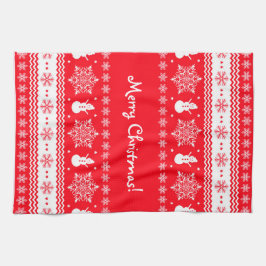 Röda och vitjul kökshandduk