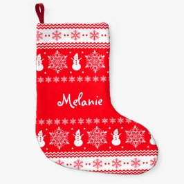 Röda och vitjul liten julstrumpa