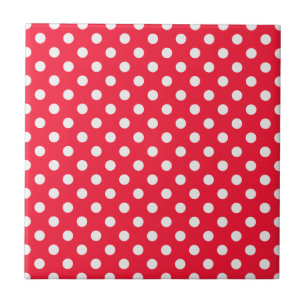 Röda och vitpolka dots kakelplatta