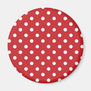 Röda och vitpolka dots magnet