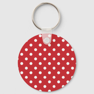 Röda och vitpolka dots nyckelring