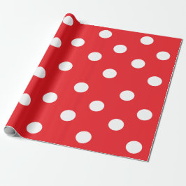 Röda och vitpolka dots som slår in papper 30" x presentpapper
