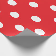 Röda och vitpolka dots som slår in papper 30" x