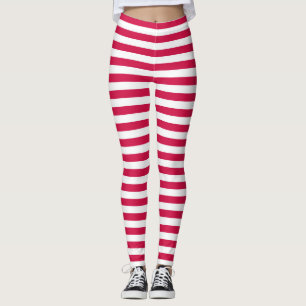 Röda och vitrandar leggings