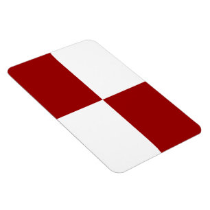 Röda och vitrektanglar magnet