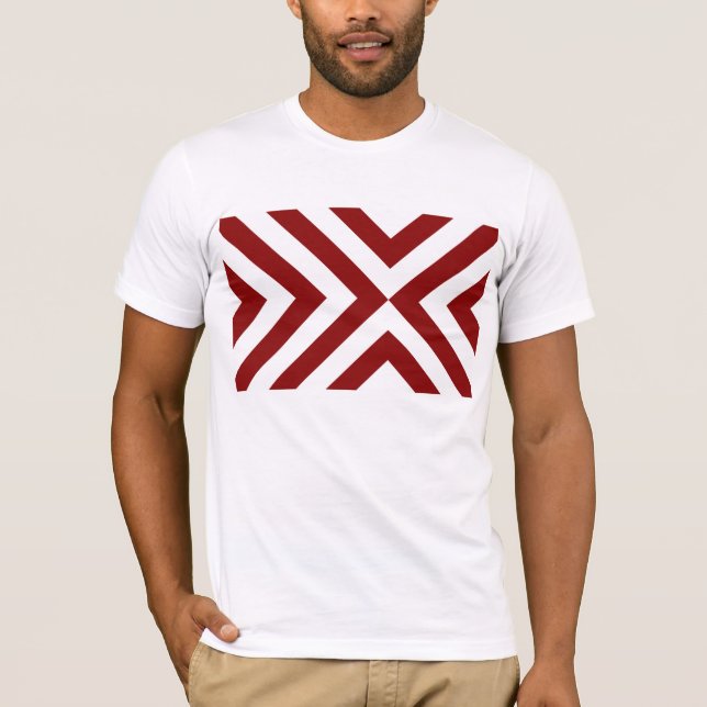 Röda och vitsparrar tee shirt (Framsida)