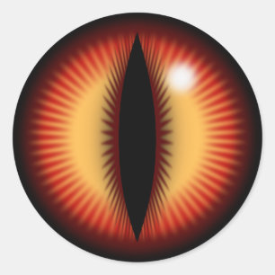 Röda Ögat av en drake Runt Klistermärke